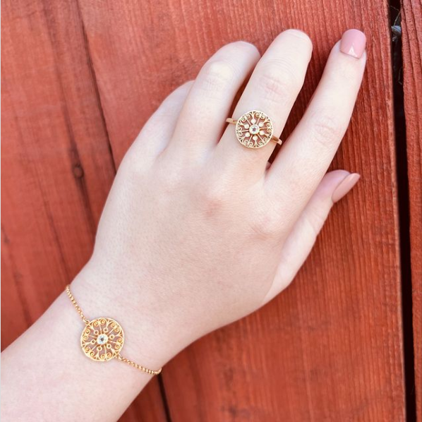 La Rioja Open Medallion Ring and Bracelet