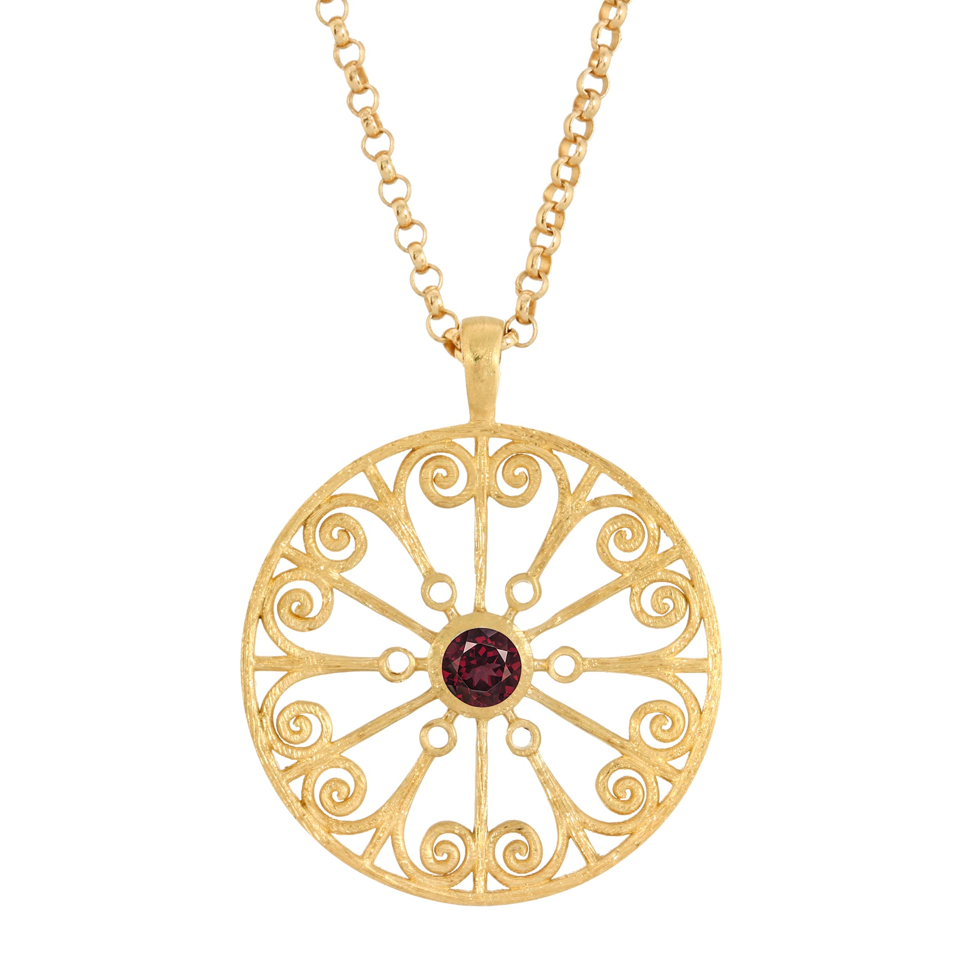La Rioja Garnet Medallion with Rolo Chain