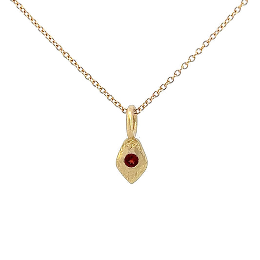 Tiny Santos Garnet Charm on Cable Chain