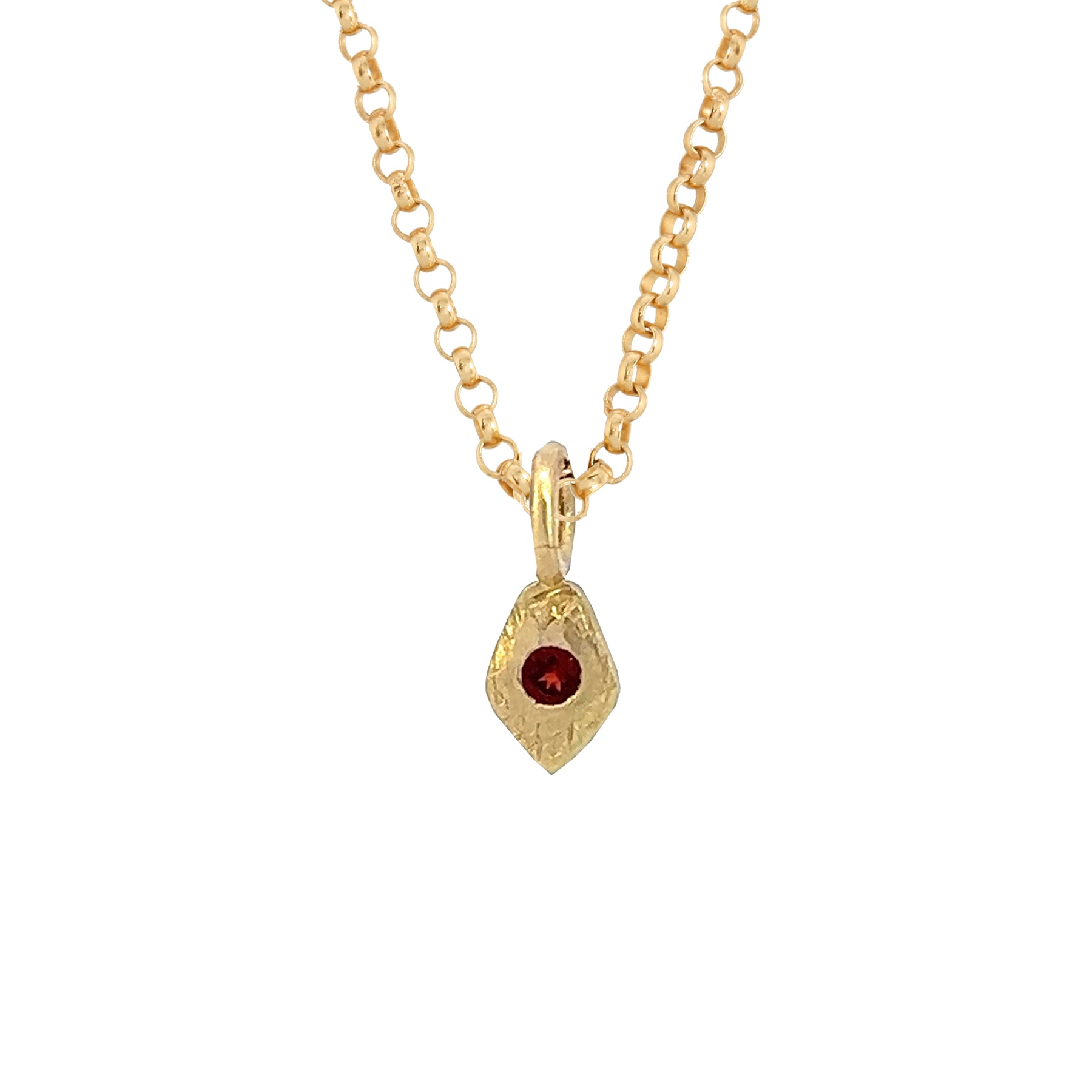 Tiny Santos Garnet Charm on Rolo Chain