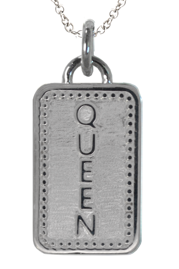 QUEEN and REINA Word Charm Necklace