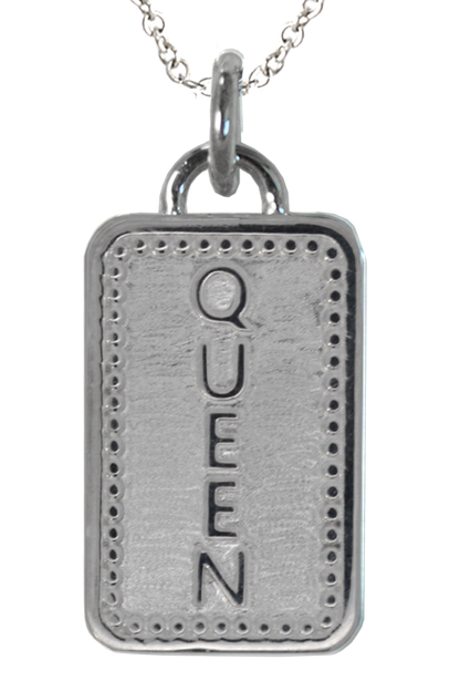 QUEEN and REINA Word Charm Necklace