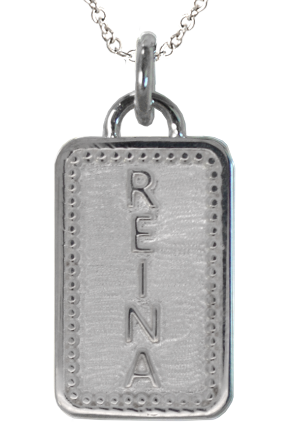 QUEEN and REINA Word Charm Necklace