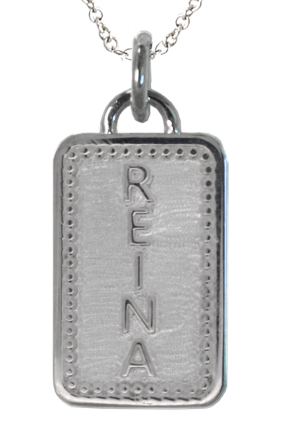 QUEEN and REINA Word Charm Necklace