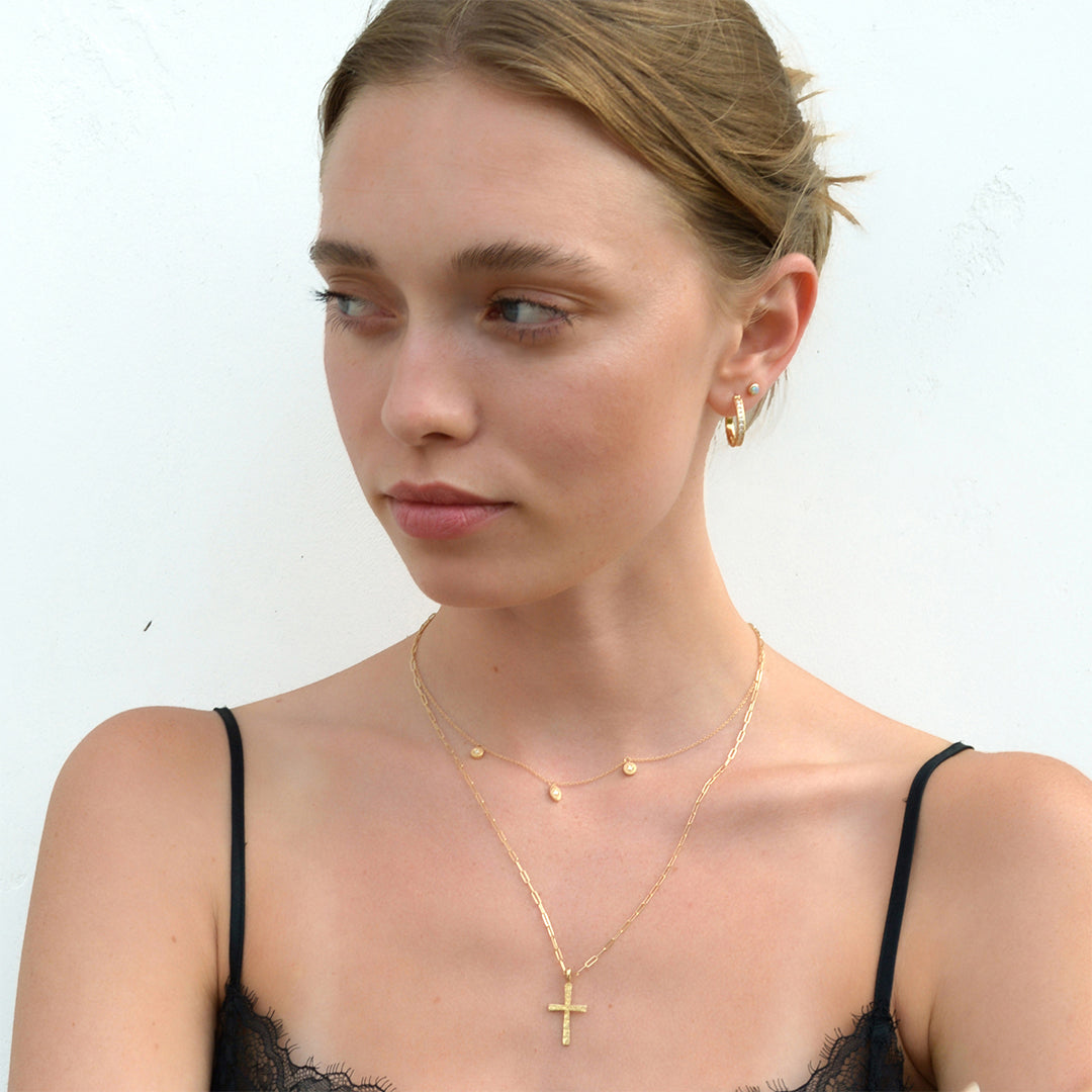 Lissa Diamond Dangle Necklace on Model