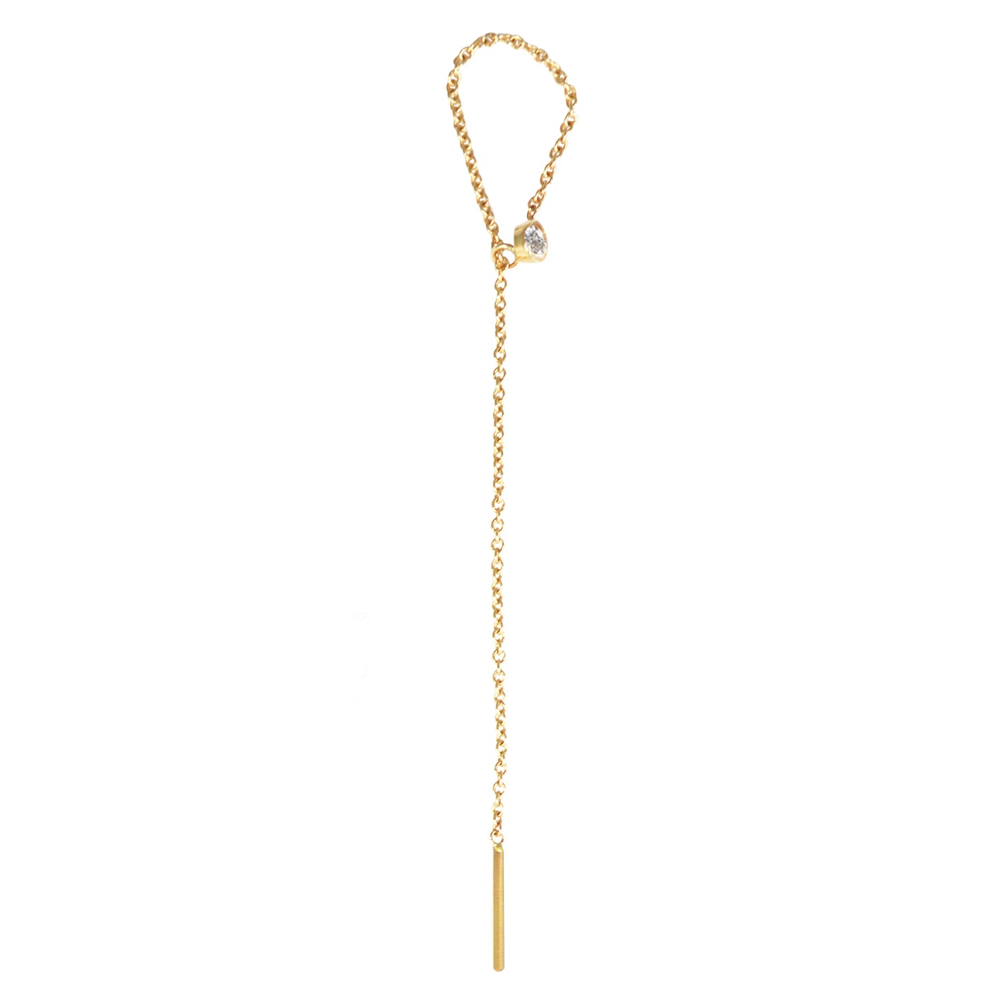 Lucia Diamond Lariat Earring Side View
