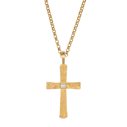 Santos Cross with Diamond Baguette on Chain