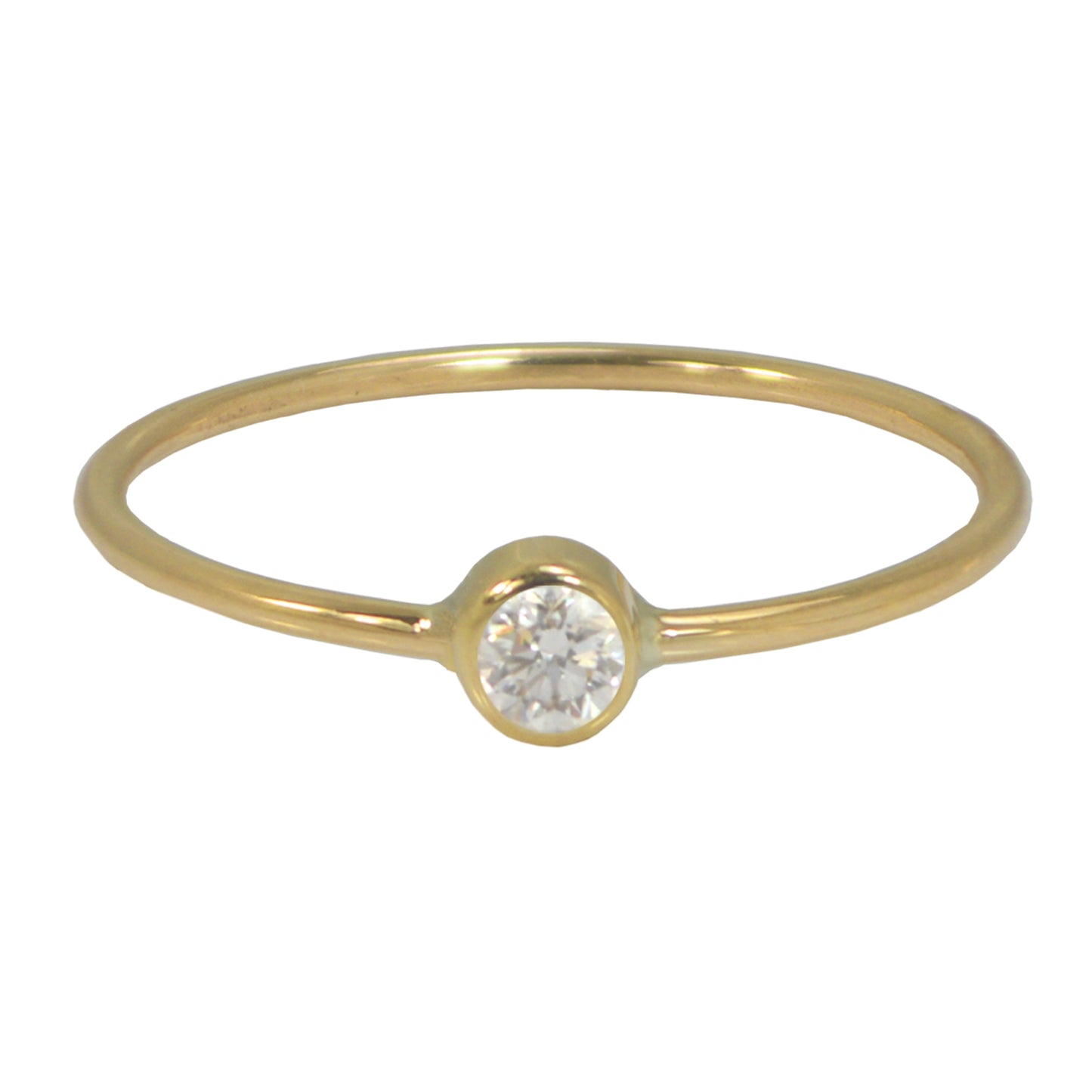 Diamond Bezel Ring in Yellow Gold