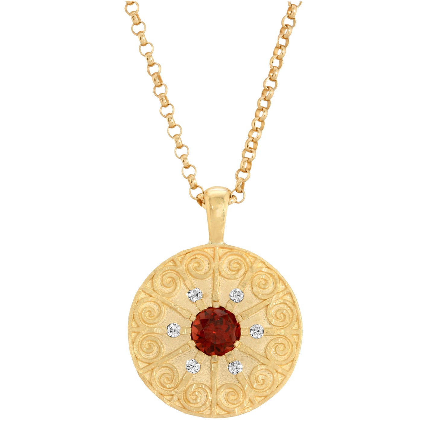 La Rioja Amor Garnet Medallion with Chain